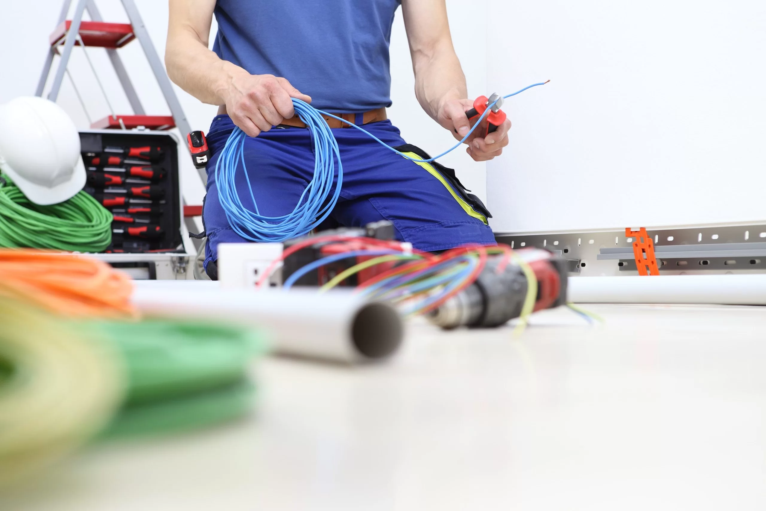 Electrician at work